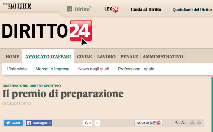 osservatorio diritto sportivo sole24ore